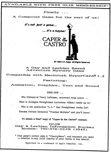 Caper in the Castro ad 1989