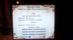 Fable 2 NPC personality screen Image credit: Adrienne Shaw, 2013