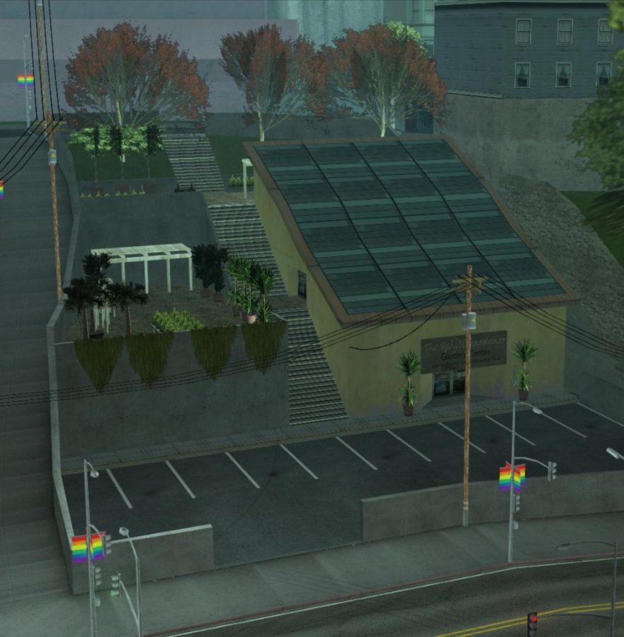 Screenshot Image credit http://www.grandtheftwiki.com/File:TheUphillGardenerGardenCenter-GTASA-exterior.jpg