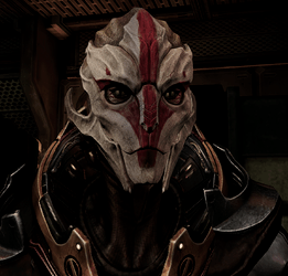 Nyreen Kandros. Image credit http://masseffect.wikia.com/wiki/Nyreen_Kandros?file=NyreenHoodless.png