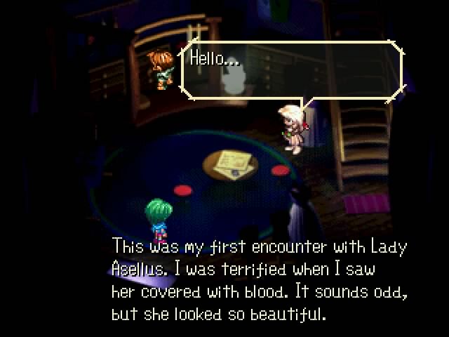 Gina meeting Asellus for the first time, Image credit: http://lparchive.org/SaGa-Frontier/Update%2028/